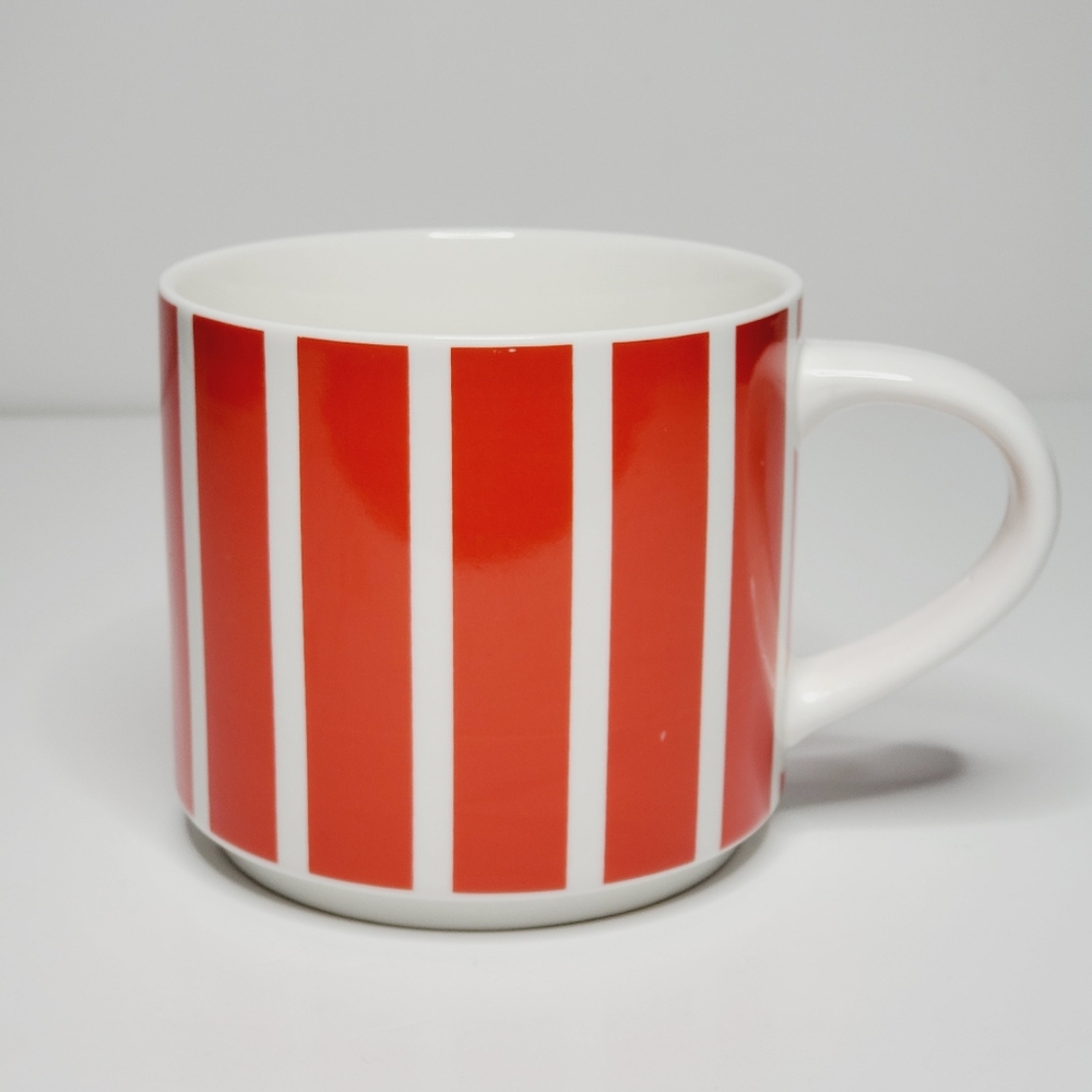 Coco & Lola Red And White Striped Ceramic Mug